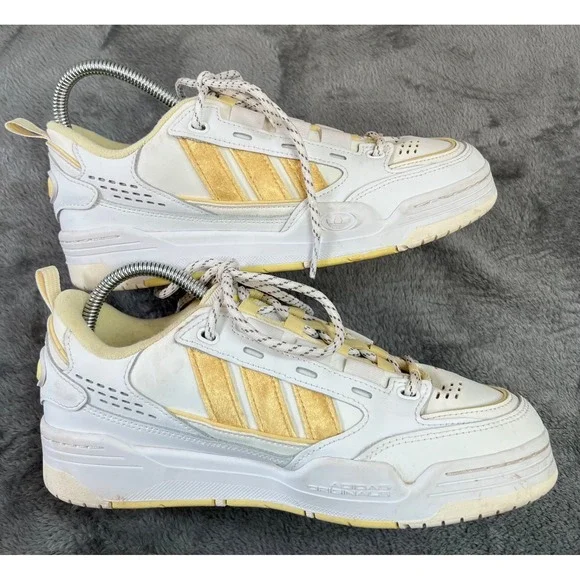 adidas gazelle silver green womens Adidas x Stella McCartney Women's Sportswear 76 'Three Stripe' Yellow /  Yellow / Core Black Low Top Sneakers